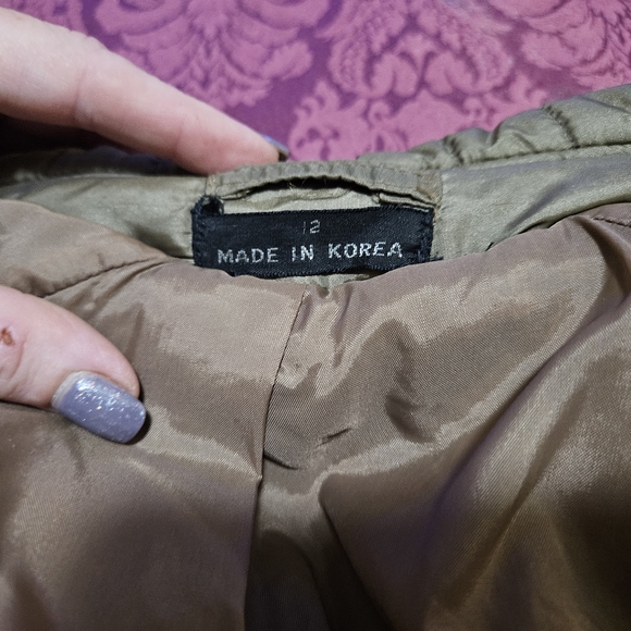 VINTAGE SIZE 12 60'S PUFFER JACKET GREY-GREEN COLOR - Picture 16 of 16